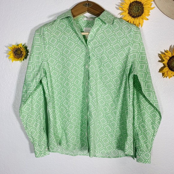 Chico’s Tribal Aztec Button No-iron Blouse Size 0 Or Small Women’s - Picture 2 of 16